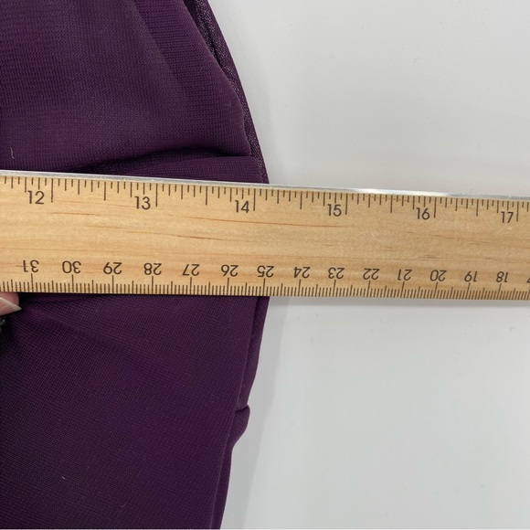 David's Bridal Formal Purple Plum Sheer Halter Short Dress Holiday Cocktail 4 - Picture 6 of 8